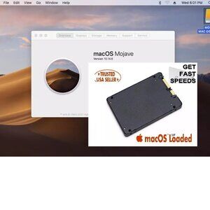 Mac OS Mojave 10.14.6 Preinstalled 120GB 2.5" SSD | For MacBook, iMac, Mac Pro